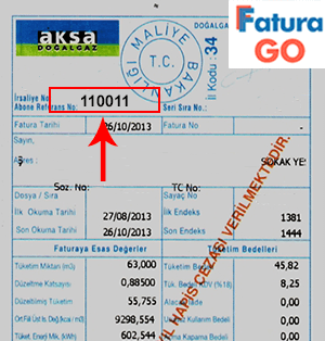 aksa doğalgaz fatura örneği