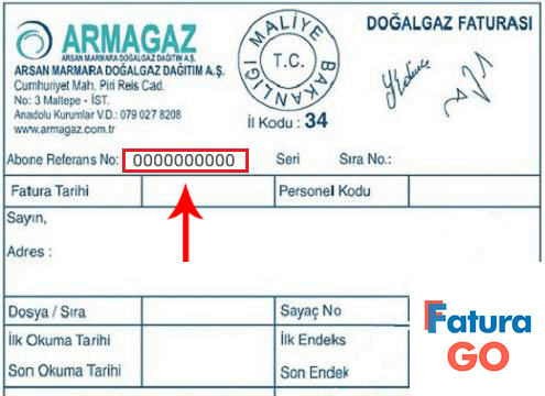 armagaz yalova doğalgaz fatura örneği