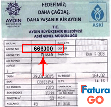 aski aydın su fatura örneği