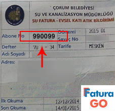 çorum su fatura örneği