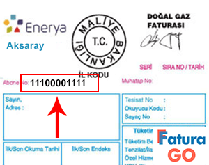 enerya aksaraygaz doğalgaz fatura örneği