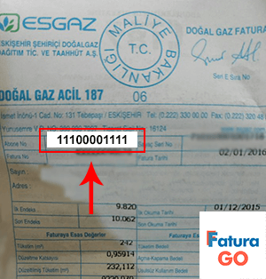 esgaz eskişehir doğalgaz fatura örneği