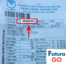 gaski gaziantep su fatura örneği