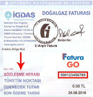 igdaş doğalgaz fatura örneği