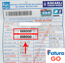 isu kocaeli izmit su fatura örneği