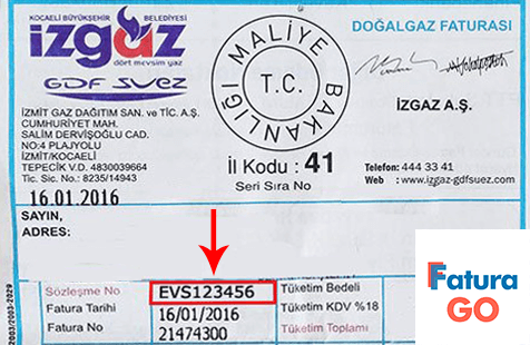 izgaz doğalgaz fatura örneği