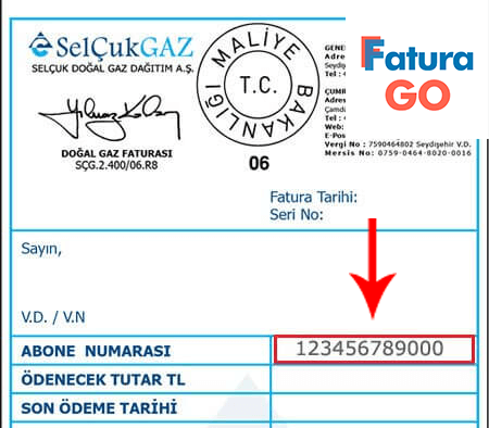 selcuk doğalgaz fatura örneği